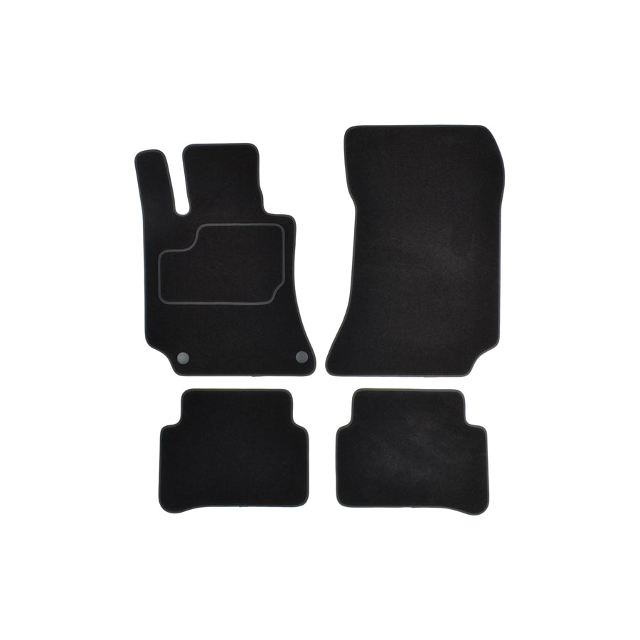 CUSTOPOL Tailored 416790 Floor mat set Textile, Front and Rear, Quantity: 4, Black