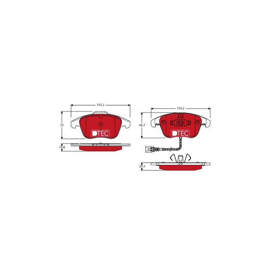 TRW Dtec Cotec Gdb1762Dte Brake Pad Set Incl Wear Warning Contact