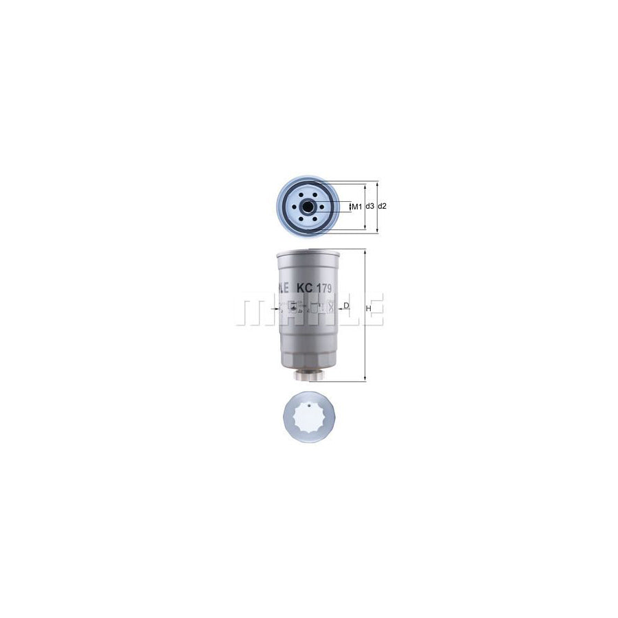 MAHLE ORIGINAL KC 179 Fuel filter Spin-on Filter