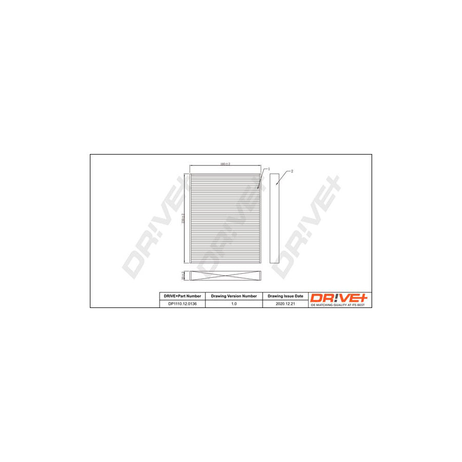 Dr!Ve+ Dp1110.12.0136 Pollen Filter | Duco Car Parts UK Car Parts