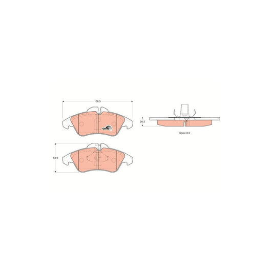 TRW Cotec Gdb1220 Brake Pad Set Prepared For Wear Indicator