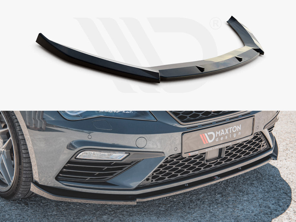 Maxton Design SE-LE-3F-CU-FD6T Front Splitter V6 Seat Leon Cupra/ Fr MK3 Facelift | Duco Car Parts UK Car Parts