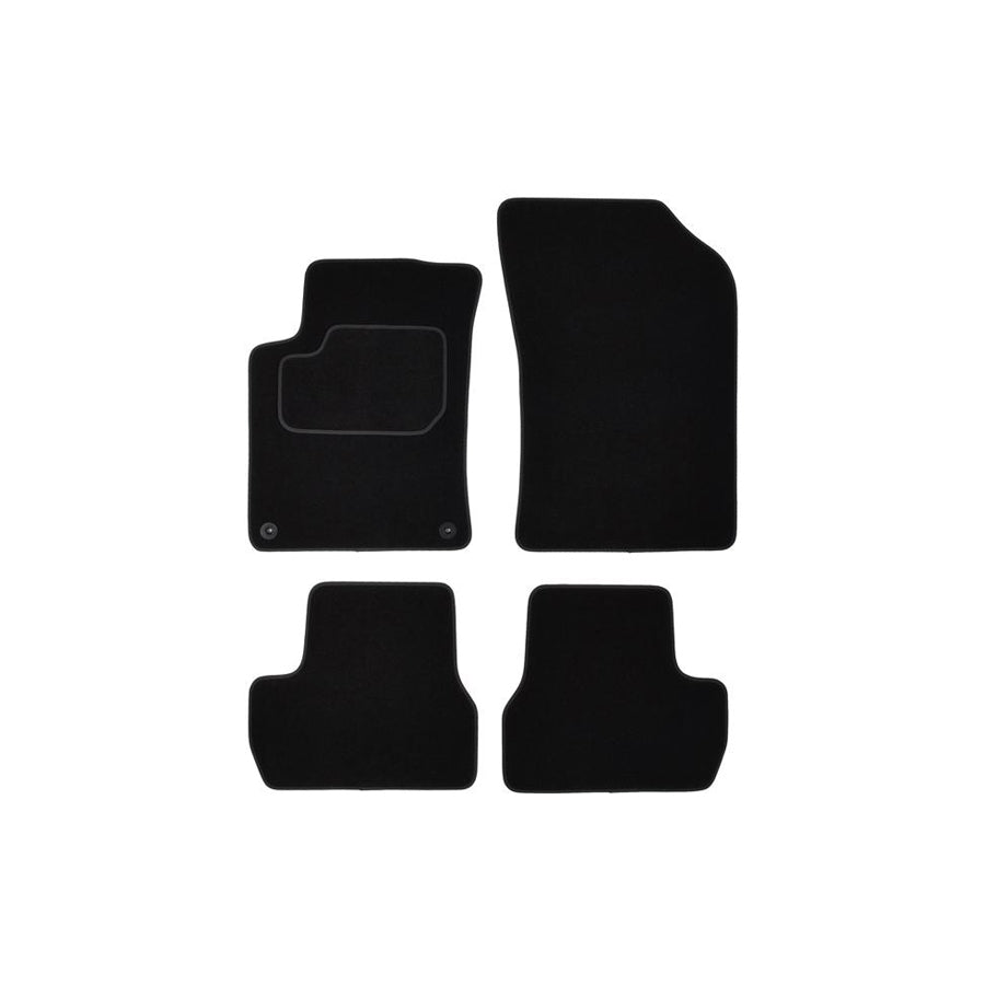 CUSTOPOL Tailored CIT95C Floor mat set for CITRO??? C3 II (SC) Textile, Front and Rear, Quantity: 4, Black
