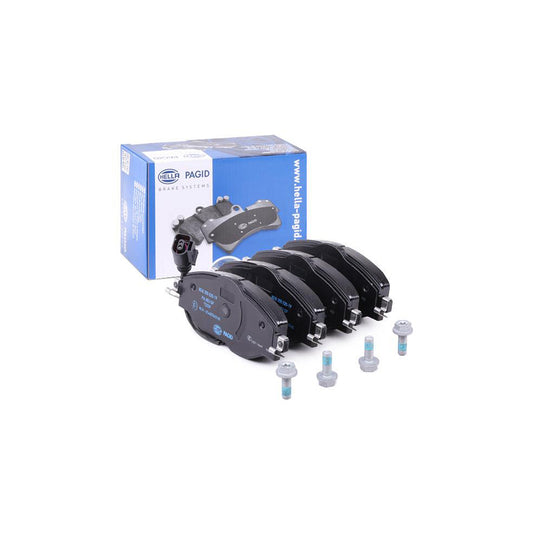 Hella 8DB 355 020 191 Brake Pad Set Incl Wear Warning Contact With Brake Caliper Screws