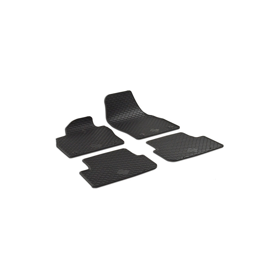 WALSER Tailored 50814 Floor mat set Elastomer, Front and Rear, Quantity: 4, Black