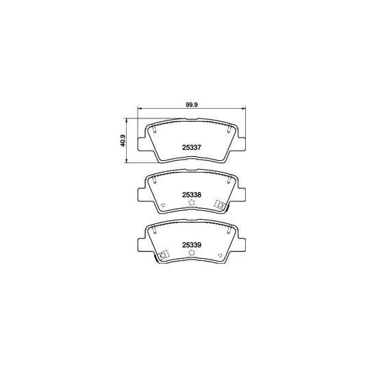 Hella 8DB 355 019 981 Brake Pad Set With Acoustic Wear Warning With Accessories