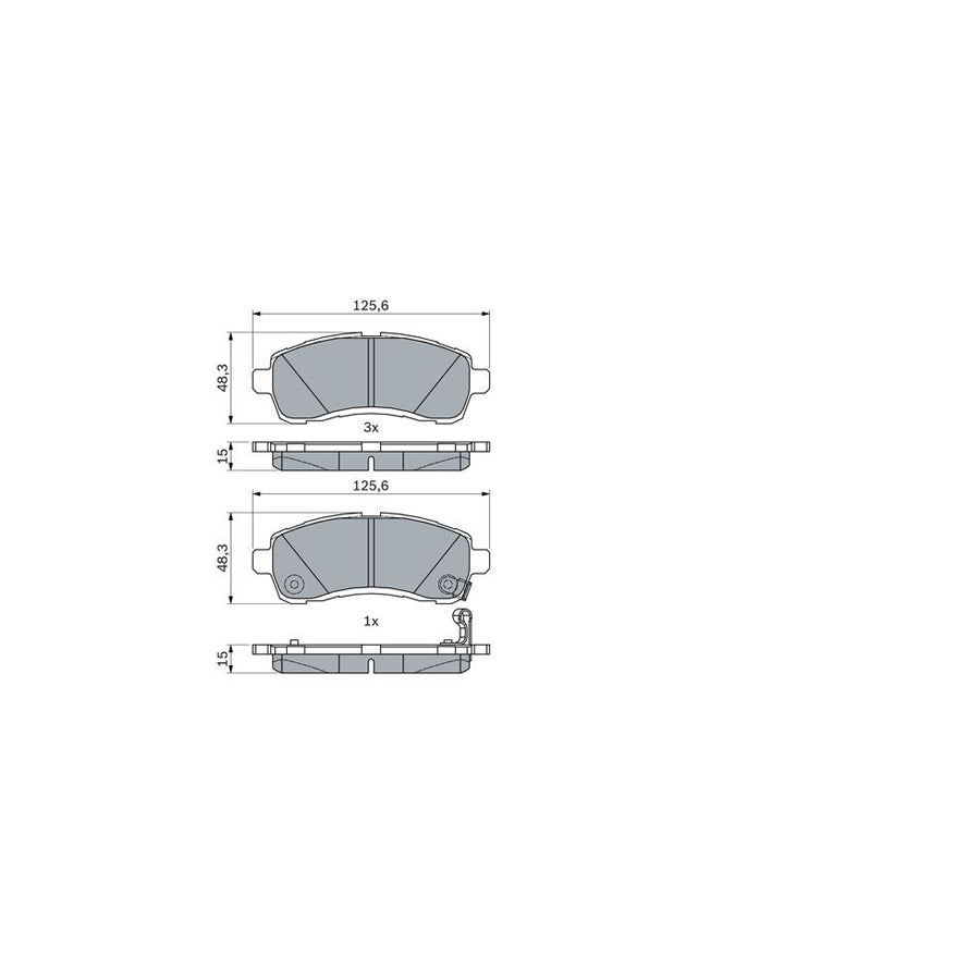 Bosch 0986494754 Brake Pad Set For Mazda 2 BP1852