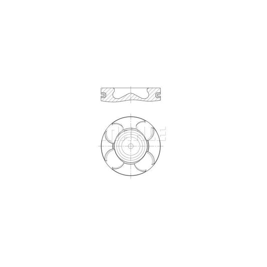 MAHLE ORIGINAL 007 PI 00158 001 Piston 69,8 mm, with piston ring carrier, without cooling duct