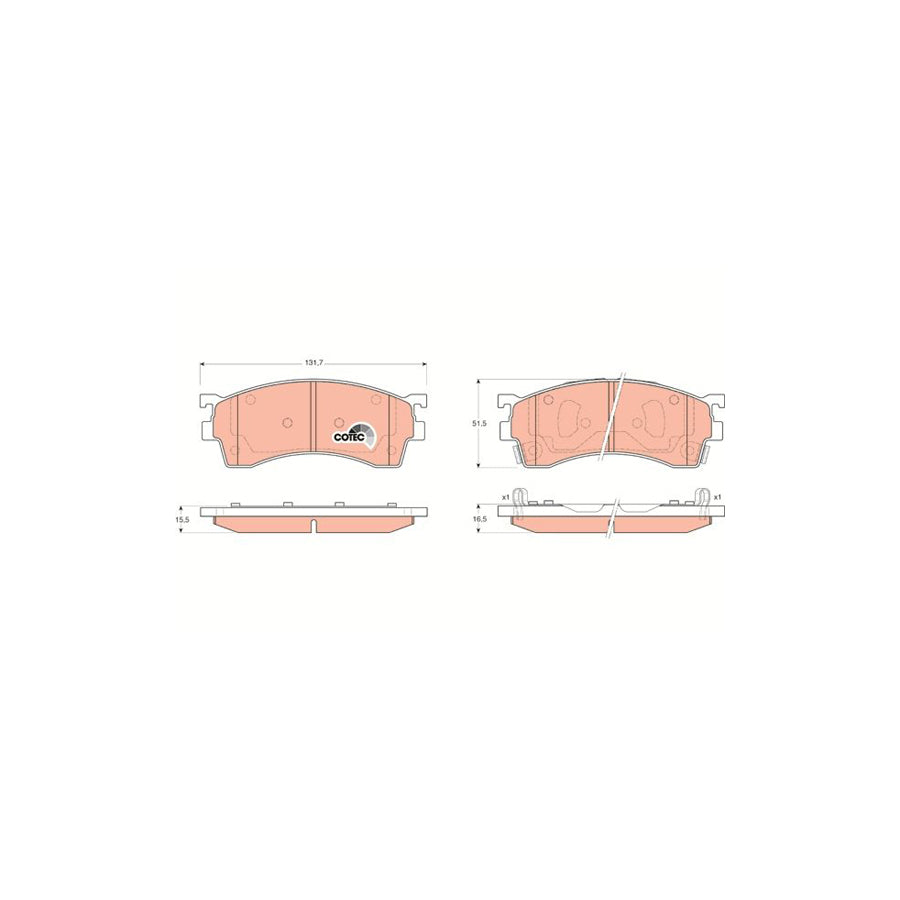TRW Cotec Gdb3209 Brake Pad Set With Acoustic Wear Warning