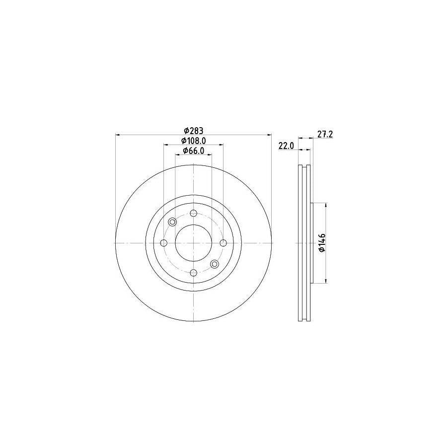 HELLA 8DD 355 103 001 Brake Disc Externally Vented without wheel hub without wheel studs