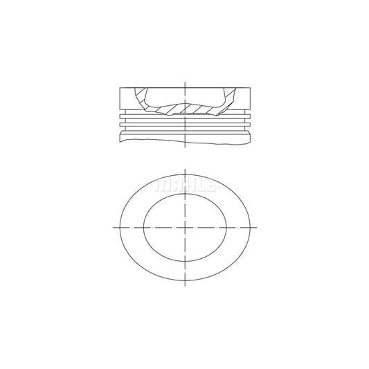 MAHLE ORIGINAL 028 PI 00155 000 Piston 81,01 mm, with cooling duct, with piston ring carrier