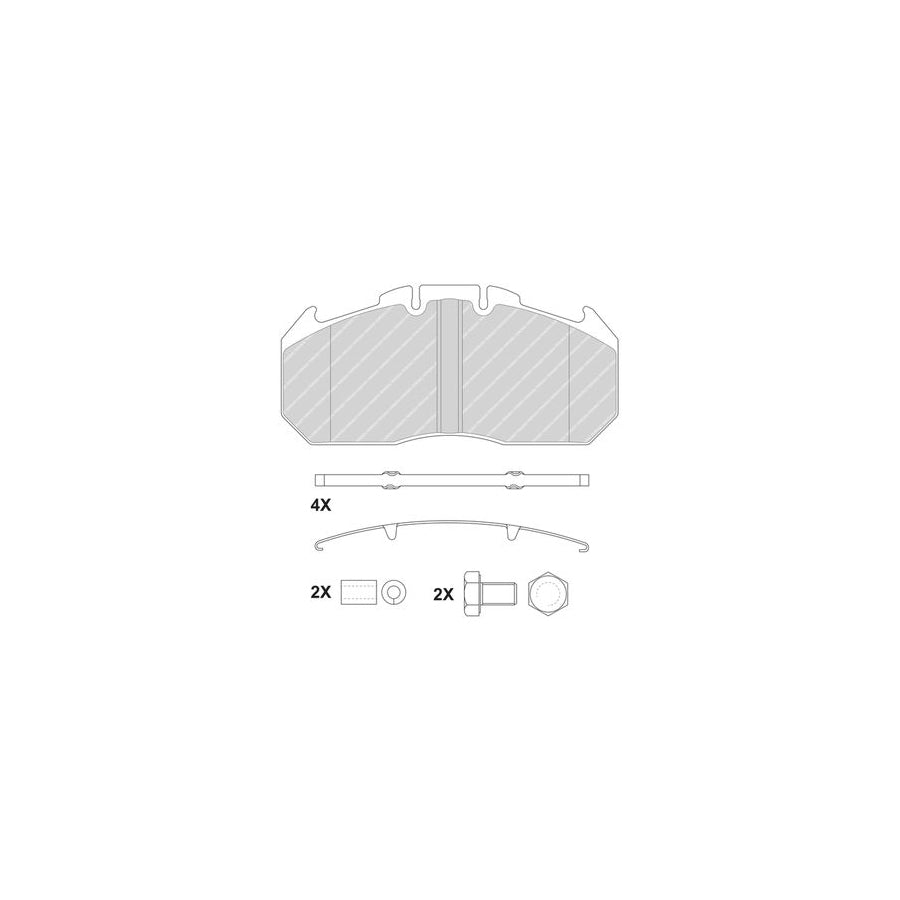 Ferodo Fcv1404Bfe Brake Pad Set Premier Prepared For Wear Indicator With Accessories