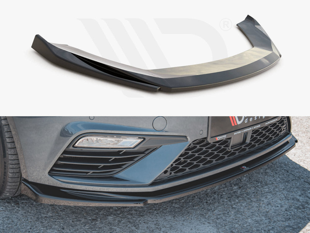 Maxton Design SE-LE-3F-CU-FD5T Front Splitter V5 Seat Leon Cupra/ Fr MK3 Facelift | Duco Car Parts UK Car Parts
