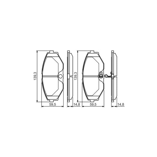 Bosch 0986495147 Brake Pad Set With Acoustic Wear Warning With Mounting Manual BP1473