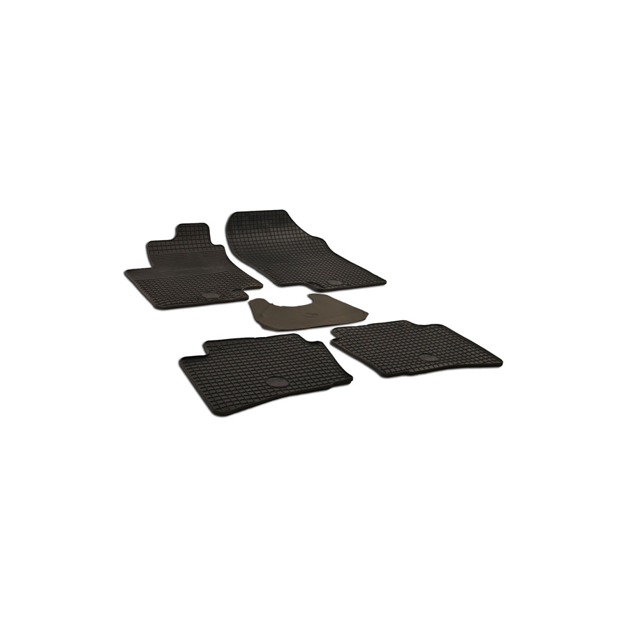 WALSER Tailored 50711 Floor mat set for HYUNDAI i20 Elastomer, Front and Rear, Quantity: 5, Black