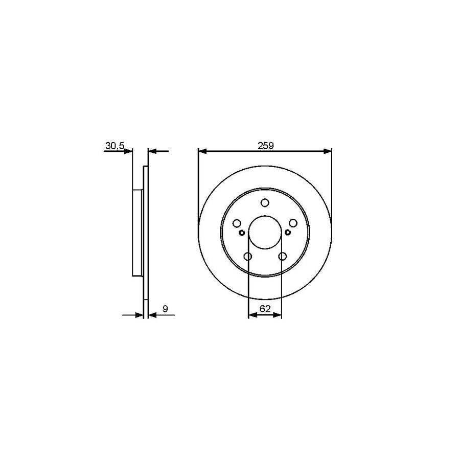 BOSCH 0 986 479 418 Brake Disc Solid Oiled