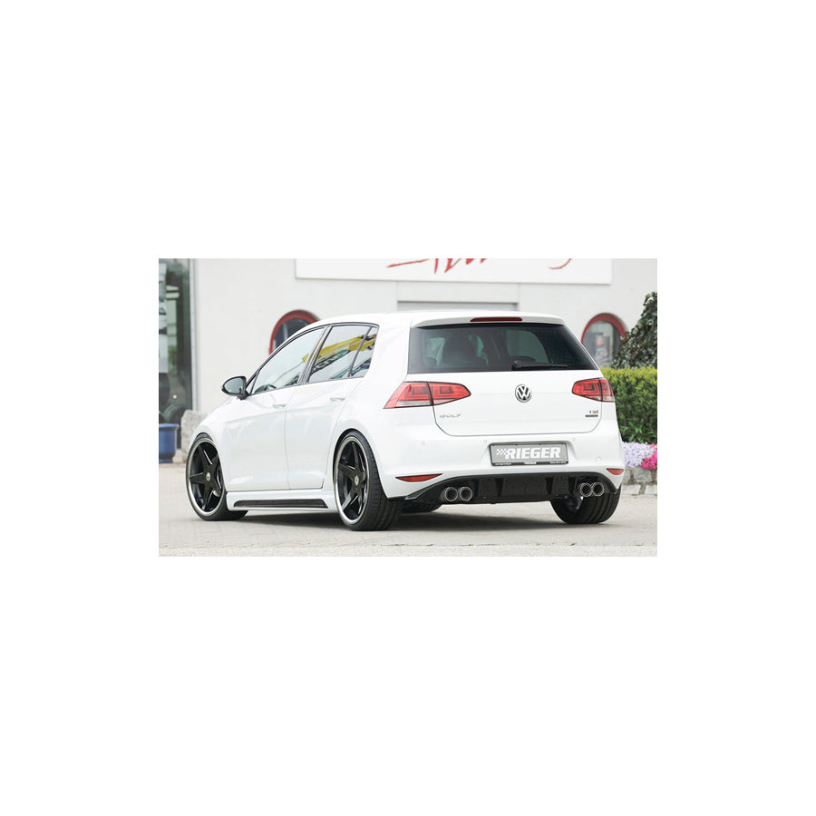 Rieger 00088029 VW Mk7 Golf Rear Diffuser for Twin Tailpipe Left & Right (Inc. GTI, GTI Clubsport) - Glossy Black