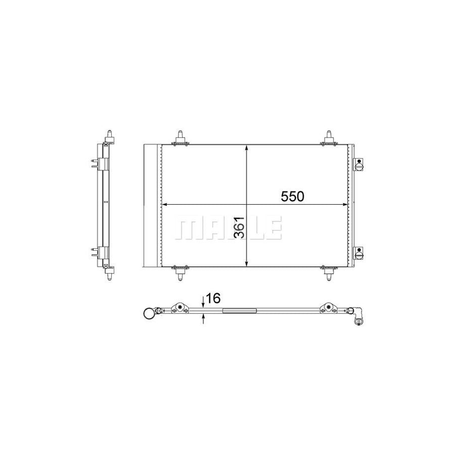 MAHLE ORIGINAL AC 487 000S Air conditioning condenser with dryer