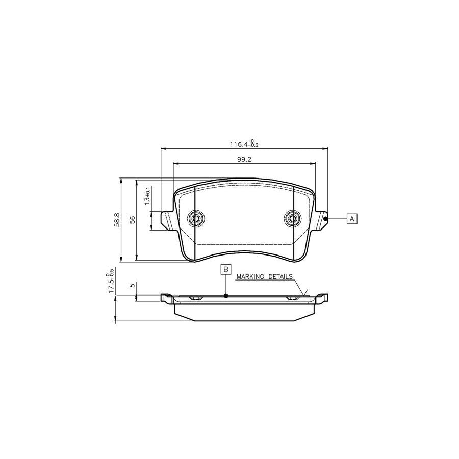 Bosch 0986Tb3123 Brake Pad Set Excl Wear Warning Contact