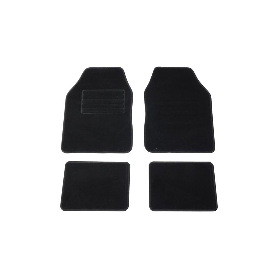 CARPOINT 0320816 Floor mat set Textile, Front and Rear, Quantity: 4, Black