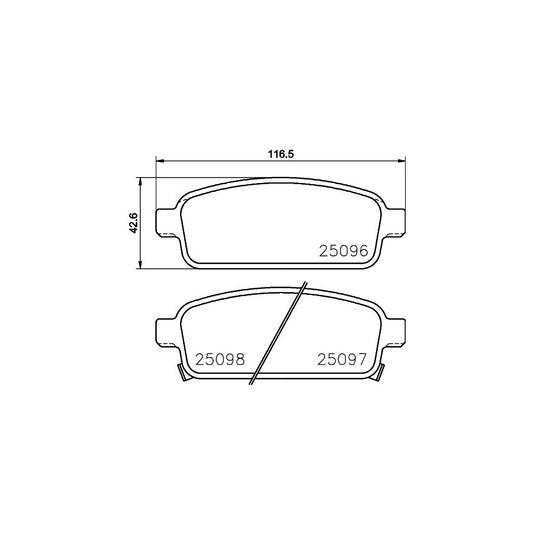 Hella 8DB 355 015 221 Brake Pad Set With Acoustic Wear Warning With Accessories