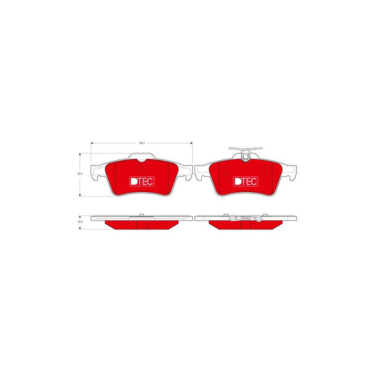 TRW Dtec Cotec Gdb1621Dte Brake Pad Set Not Prepared For Wear Indicator