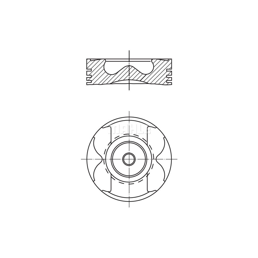 MAHLE ORIGINAL 004 56 02 Piston 88,5 mm, with piston ring carrier, without cooling duct