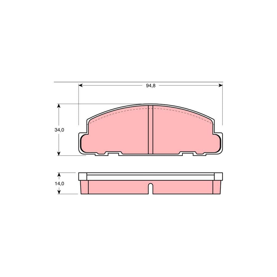 TRW Gdb888 Brake Pad Set For Daihatsu Cuore Mira I L55 L60 Not Prepared For Wear Indicator