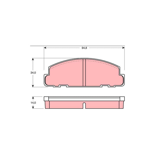 TRW Gdb888 Brake Pad Set For Daihatsu Cuore Mira I L55 L60 Not Prepared For Wear Indicator