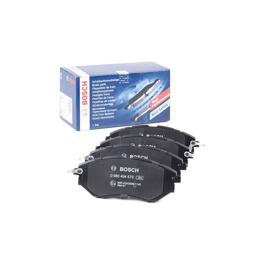 Bosch 0986494679 Brake Pad Set With Acoustic Wear Warning With Anti Squeak Plate BP1674
