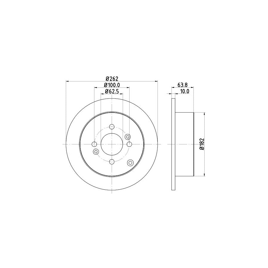 HELLA PRO 8DD 355 118 851 Brake Disc Solid Coated without wheel hub without wheel studs