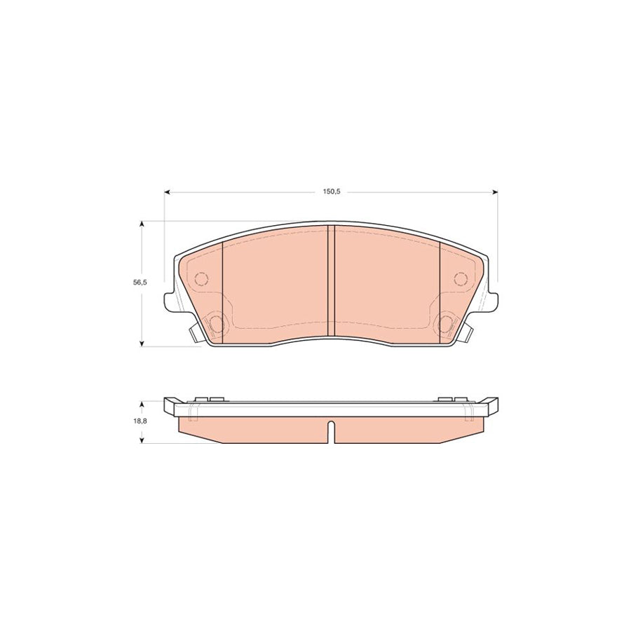 TRW Gdb4140 Brake Pad Set With Acoustic Wear Warning
