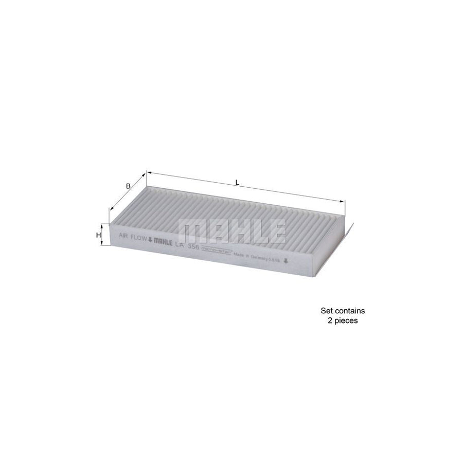 MAHLE ORIGINAL LA 356/S Pollen filter Particulate Filter