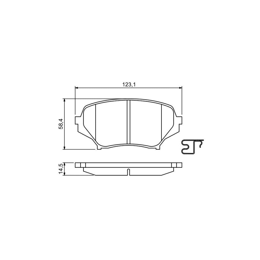 Bosch 0986494188 Brake Pad Set For Mazda Mx 5 Iii Nc With Acoustic Wear Warning With Anti Squeak Plate BP1308