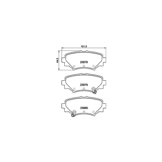 Hella 8DB 355 021 411 Brake Pad Set For Mazda 3 With Acoustic Wear Warning
