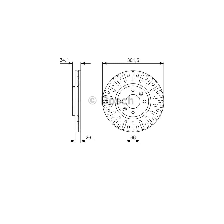 BOSCH 0 986 479 D36 Brake Disc Internally Vented Vented Oiled