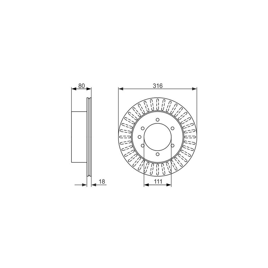 BOSCH 0 986 479 385 Brake Disc for NISSAN PATROL Vented Oiled