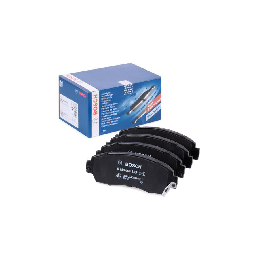 Bosch 0986494685 Brake Pad Set For Honda Cr V Iv Rm With Acoustic Wear Warning With Anti Squeak Plate BP1680