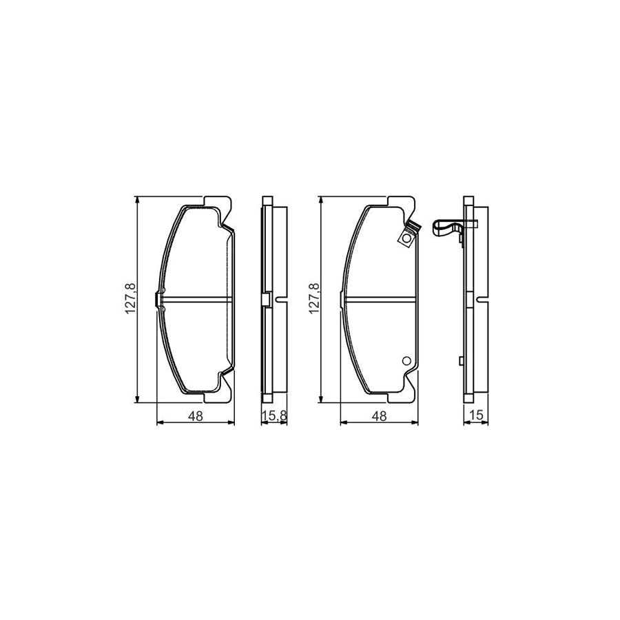 Bosch 0986495163 Brake Pad Set For Honda Civic With Acoustic Wear Warning With Mounting Manual BP1462
