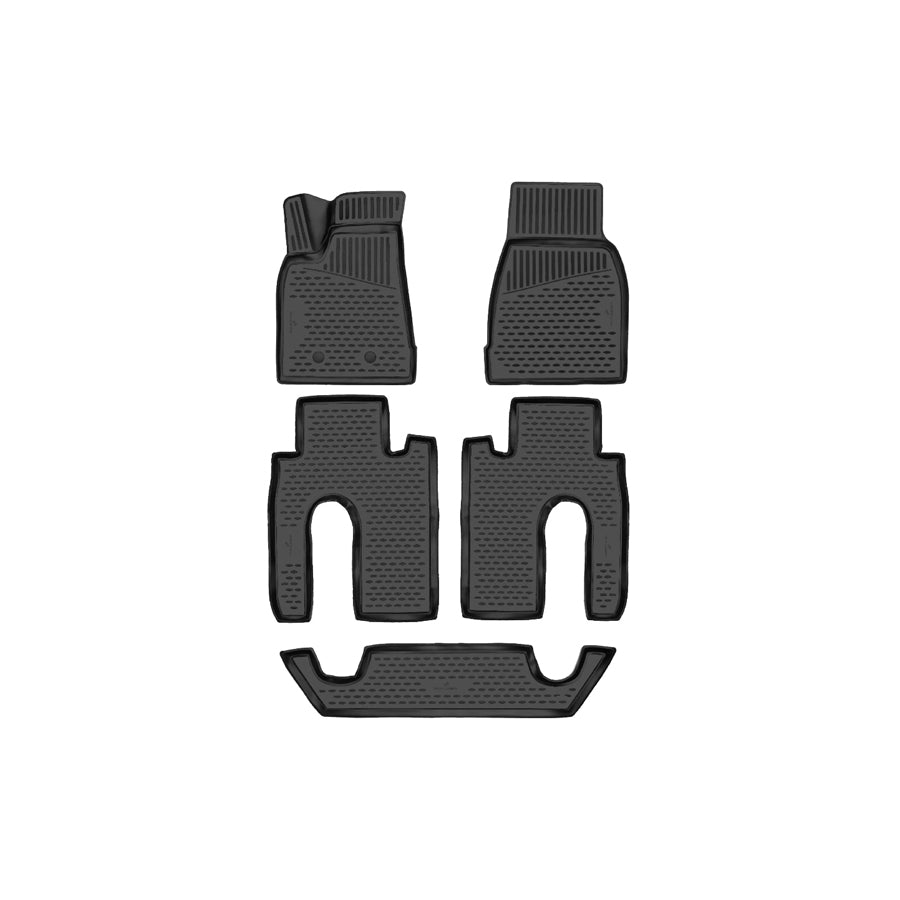 WALSER Tailored, XTR 75192 Floor mat set Elastomer, Centre, Front and Rear, Black