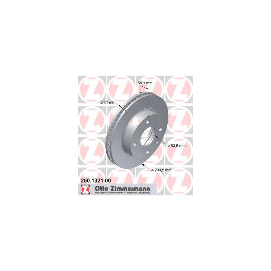 ZIMmERMANN 250 1321 00 Brake Disc Internally Vented