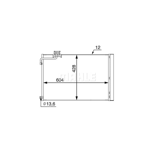 MAHLE ORIGINAL AC 51 000S Air conditioning condenser with dryer