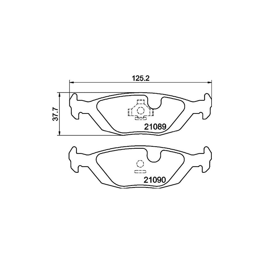 Hella 8DB 355 007 521 Brake Pad Set Not Prepared For Wear Indicator