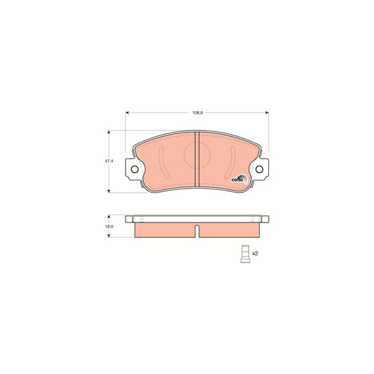 TRW Gdb1297 Brake Pad Set Cotec Not Prepared For Wear Indicator