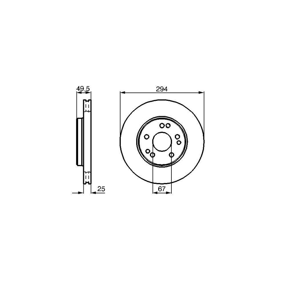 BOSCH 0 986 478 428 Brake Disc Internally Vented Vented Coated Alloyed High carbon