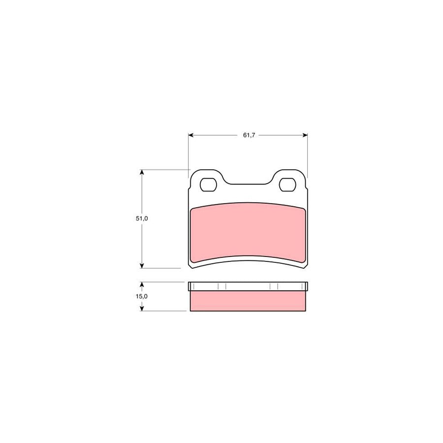 TRW Gdb1124 Brake Pad Set Not Prepared For Wear Indicator