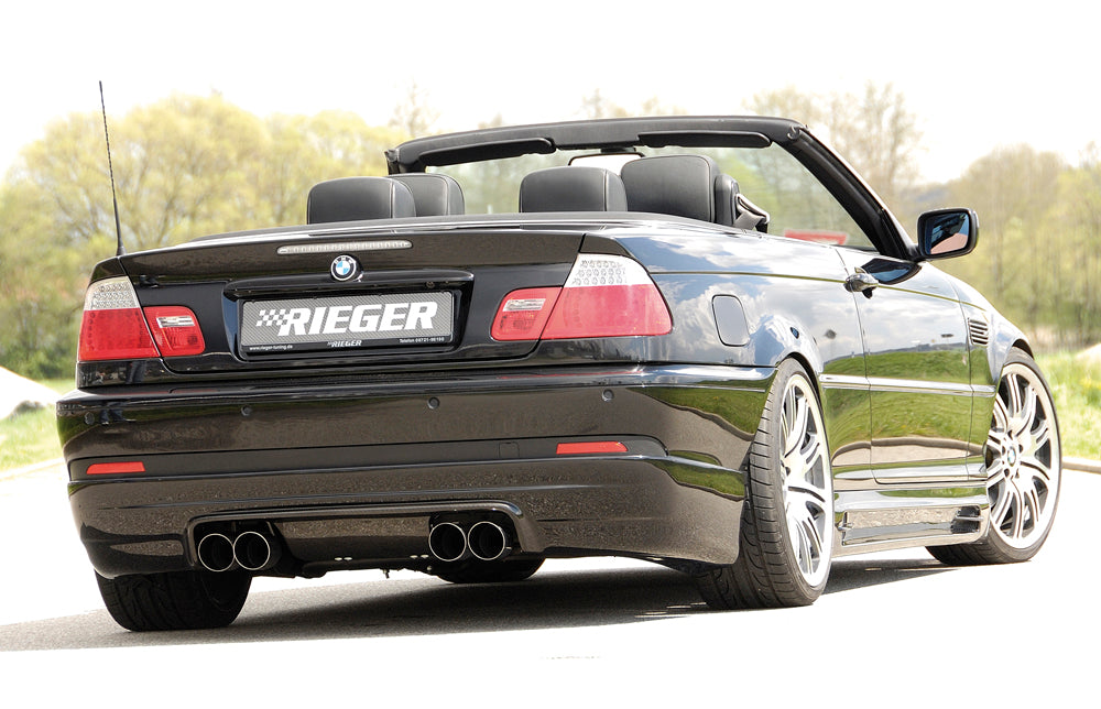 Rieger 00050123 BMW 3 Series E46 Rear Diffuser for Twin Tailpipe Left & Right -  Matte Black