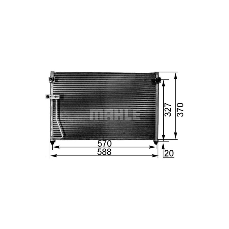 MAHLE ORIGINAL AC 301 000S Air conditioning condenser for MAZDA 626 without dryer, for vehicles with air conditioning