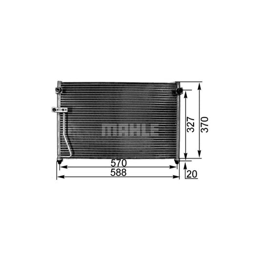 MAHLE ORIGINAL AC 301 000S Air conditioning condenser for MAZDA 626 without dryer, for vehicles with air conditioning