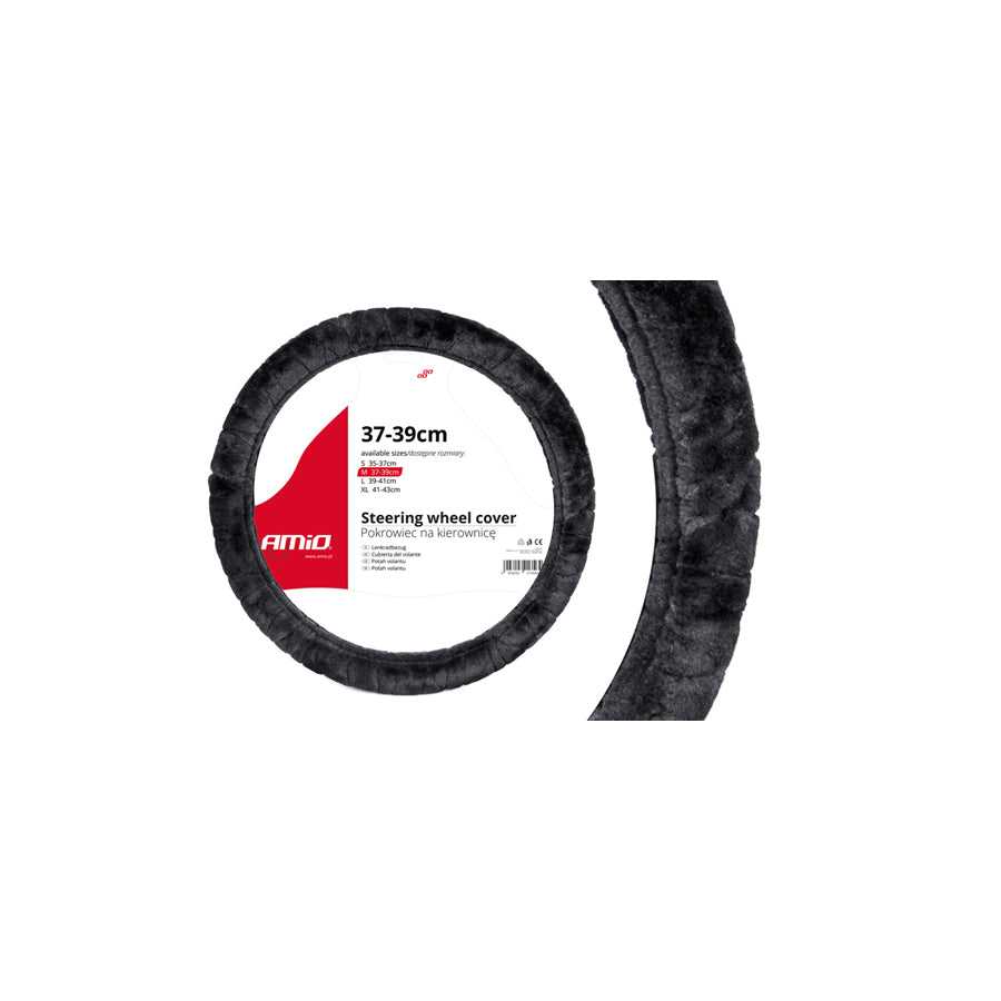 AMiO SWC-02 01357 Steering wheel cover Grey, ?: 37-39cm, Leatherette, Polyester